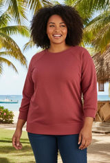 Style & Co Scarlet Crush Lounge Sweatshirt 3X Plus‎ Size Red Pink Raglan Photo 0
