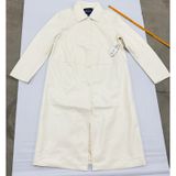 Scoop Cream Faux Leather Utility Trench Coat Womens Size M Longline Jacket NEW Photo 0