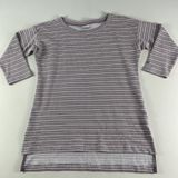 Columbia Top Shirt Women's XS 3/4 Sleeve Purple Textured Stripes Cotton‎ Ladies Photo 0