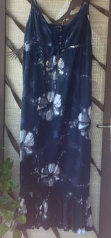 Lucky Brand Navy Blue Floral Maxi Dress Photo 0
