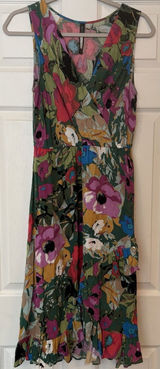 Anthropologie Tracy Reese Faux Wrap Dress Floral Ruffle‎ Boho Festival Wedding S Photo 0