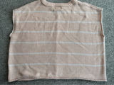 Universal Threads Peach White Striped Knit Sweater Vest Sleeveless Crew Neck L Photo 0