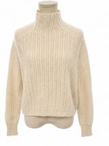 Madewell 100% Merino Wool Cream Mock Neck Chunky Knit Sweater Size Small Photo 0