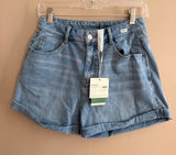 Halara Small Womens Light Wash Denim Shorts With Rolled Hem & Pockets - Size Sma Photo 0