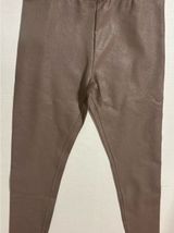 Rare NWT ALO leggings XXS brown crackled leather look. Full length brown Photo 0