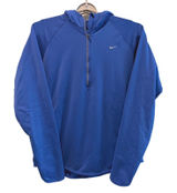 Nike Womens Blue Dri-FIT Fleece Lined‎ Quarter Zip Hoodie Size Large Running Top Photo 0