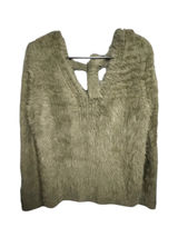 Women's Banana Republic Fuzzy Sweater Size M Green Crew Neck Photo 0