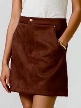 NWT EVEREVE Claudia Faux Suede Mini Skirt Brown Size 24 Retail $88.00 Photo 0