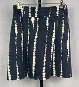 Ann Taylor Skirt Women 6 Navy Cream Abstract Print A-Line Pockets Career Work Photo 0