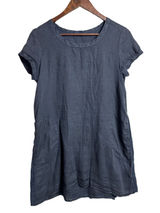 CP Shades 100% Linen size S Tunic Shift Dress Black Pockets Lagenlook Photo 0