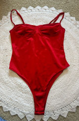 Red silk body suit Size XS Photo 0