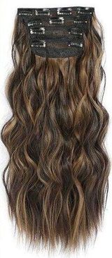 New Womens Pelidon Clip in Long Wave Synthetic Hair Extensions 24 Inches M4/27 Photo 0