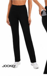 Jockey High-Rise Side Pockets Moisture Wicking Active Yoga Pants Large Photo 0