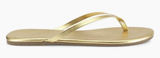 Tkees Sandals Womens Gold Vegan Leather Gold Lily Metallic Flip Flops Size 7 Photo 0