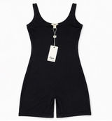 NWT Ripe Maternity Luxe Knit Short Bodysuit Romper Black - Small Photo 0