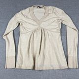Gap Sweater Womens S Beige Cashmere Blend V Neck Knit Pullover Long Sleeve Photo 0