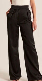 Abercrombie and Fitch High Rise Tailored Satin Pant Sz 24 S Photo 0