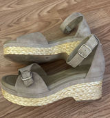 Vince Camuto Taupe Suede Espadrille Wedge Sandals Size 9M Photo 0