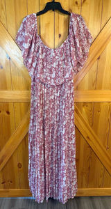 Premier Amour Pink Floral Off-the-Shoulder Pleated Maxi Dress NWT Size 18 (7675) Photo 0
