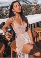 White Fox Mesh Dress Photo 0