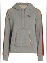 Aviator Nation Velvet Stripe Pullover Hoodie grey size XL Photo 0
