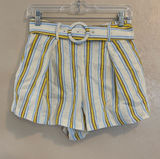 NWT Anthropologie Maeve Linen Striped Belted Shorts sz 2 Photo 0