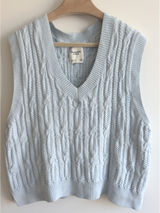 Abercrombie Fitch Cable Knit Sweater Vest Light Blue Women’s XXL Photo 0
