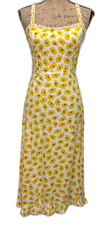 Faithfull the Brand Noemie‎ Midi Dress Yellow Constance Floral Print Size Small Photo 0