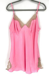 Y2K No Boundaries Babydoll Pink Satin Lace Trim Camisole Slip Dress Size ‎ L Photo 0
