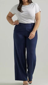 LEE WOMEN'S ULTRA LUX COMFORT ANY WEAR WIDE LEG PANT Emperor Navy, Size 24W, NEW Photo 0