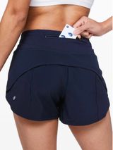 lululemon speed up short 4” long tall updated fit true navy blue 4 W7AYMT Photo 0