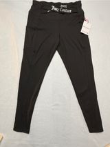 Juicy Couture Sport NWT Black Leggings crisscross Logo Waistband Sz M Photo 0
