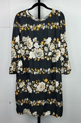 Old Navy Sheath Midi Dress Womens M Blue Floral Bell Sleeves Flowy Summer Tunic Photo 0