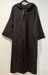 Hooded Cloak Cape Robe Unisex Small Black Halloween Witch Costume Cosplay Party Photo 0