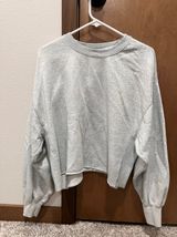 Gray Cropped Crewneck Photo 0