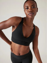 New Athleta S Transcend (Serenity) Plunge Sports Bra Small A-C Black Photo 0