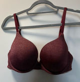 Victorias Secret Padded Perfect Coverage Bra Maroon Red Space Dye‎ 34D Photo 0