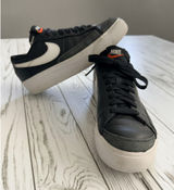 Nike Women’s Blazer Low Platform Size 6 Black White Leather Sneakers Photo 0