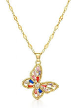 Women Zirconia Butterfly Stainless Steel Necklace Photo 0