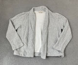 Loft Cardigan Sweater Women S Gray Ribbed Knit Open Front Photo 0