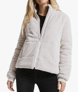 Z Supply Women’s Corduroy Puffer Jacket in Champagne‎ Mist Size Large Photo 0