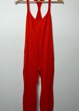 FP‎ Movement by Free People Red/Orange Lets Bounce One Piece Racerback Jumpsuit Photo 0