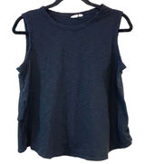 Gap Black Ruffle Hem Sleeveless Top Women’s‎ Large Layered Tank Blouse Photo 0
