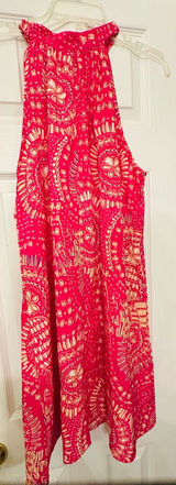 SHEIN Hot Pink Printed Halter sundress or Swim Cover-Up Photo 0
