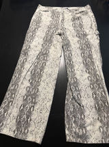 RSQ Womens Snakeskin Print Carpenter‎ Pants Grey White Wide Leg Size 31 Photo 0