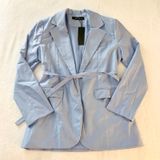 Lioness Olympia Blazer Dress‎ Womens Size M Blue Belted Mini Long Sleeve Photo 0