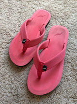 Pink Flip Flop Sandals with Wave Logo Size 7.5 Photo 0