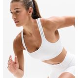 Athleta Train Free Sports Bra White D-DD M Medium Impact Strappy Racerback NWT Photo 0