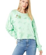 Wildfox Womens Crop Sweatshirt Green Ash Size: L NWT Photo 0