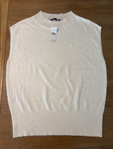 Women’s Ann Taylor LOFT White Knit Tank Top Size Large NWT Photo 0